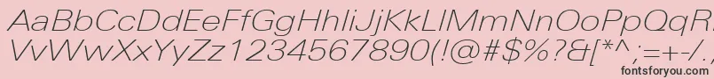 UniversNextProThinExtendedItalic Font – Black Fonts on Pink Background