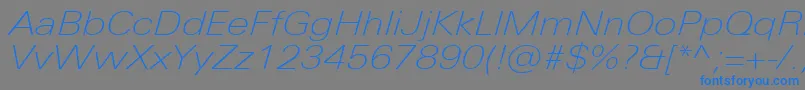 Шрифт UniversNextProThinExtendedItalic – синие шрифты на сером фоне