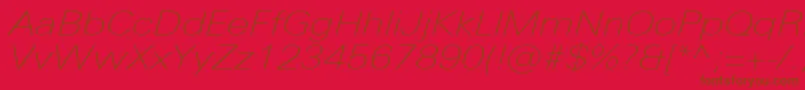 Police UniversNextProThinExtendedItalic – polices brunes sur fond rouge