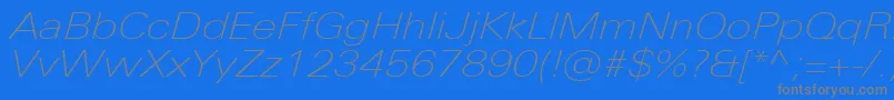 UniversNextProThinExtendedItalic Font – Gray Fonts on Blue Background