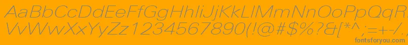 UniversNextProThinExtendedItalic Font – Gray Fonts on Orange Background