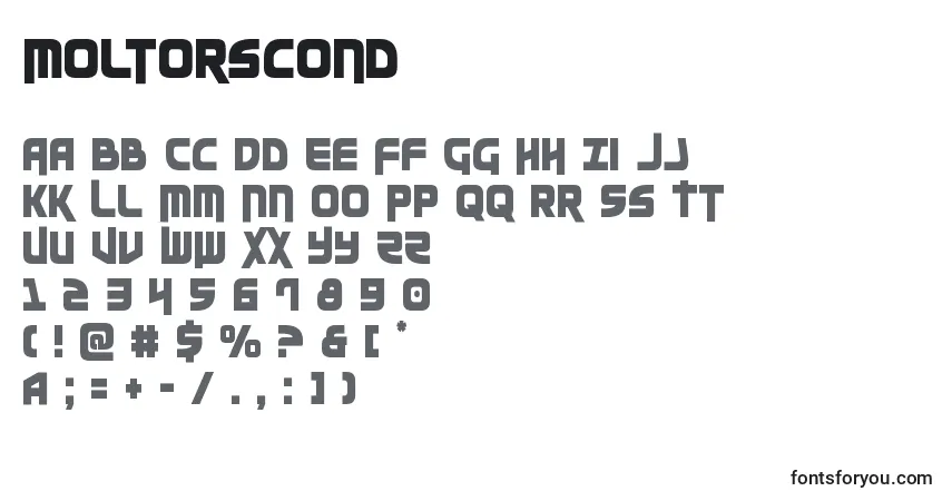 Moltorscond-fontti – aakkoset, numerot, erikoismerkit
