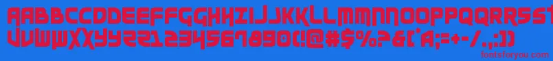 Moltorscond Font – Red Fonts on Blue Background