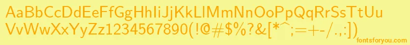 Lmsans12Regular Font – Orange Fonts on Yellow Background