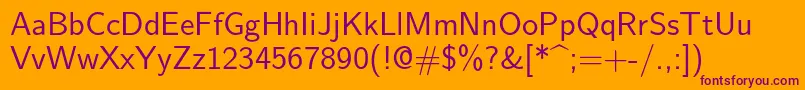 Lmsans12Regular Font – Purple Fonts on Orange Background