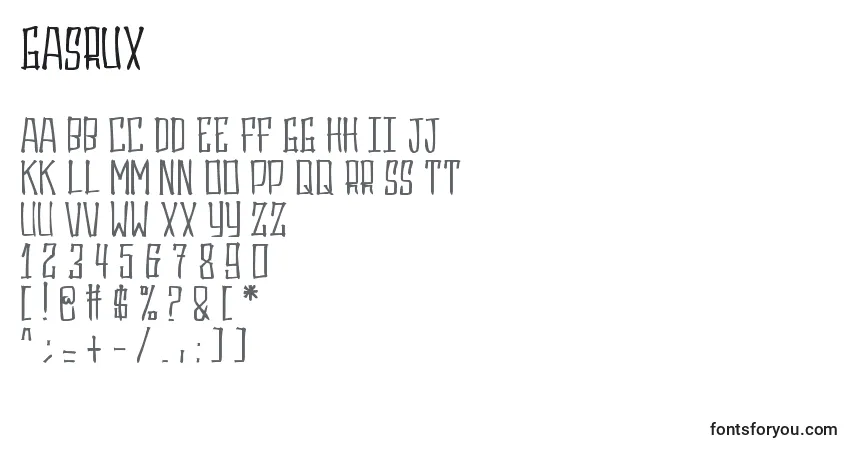 Fuente Gasrux - alfabeto, números, caracteres especiales