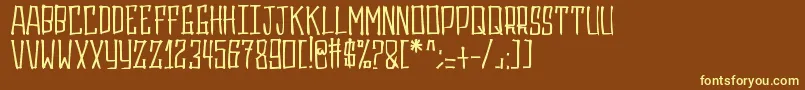 Gasrux Font – Yellow Fonts on Brown Background