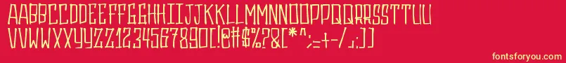 Gasrux Font – Yellow Fonts on Red Background