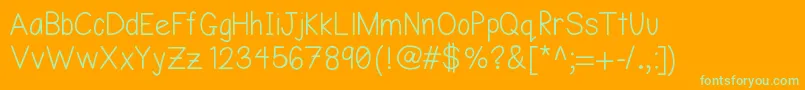 Czcionka Pickandroll – zielone czcionki na pomarańczowym tle