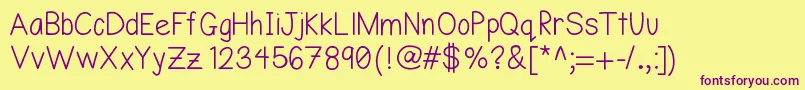 Pickandroll Font – Purple Fonts on Yellow Background