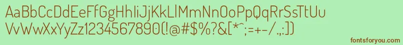 DosisLight Font – Brown Fonts on Green Background