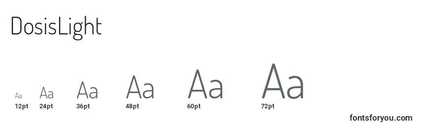 DosisLight Font Sizes