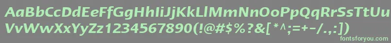 LinotypeErgoDemiBoldItalic-fontti – vihreät fontit harmaalla taustalla