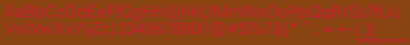 AGroticlt-Schriftart – Rote Schriften auf braunem Hintergrund