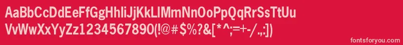 フォントAbellCondBold – 赤い背景にピンクのフォント