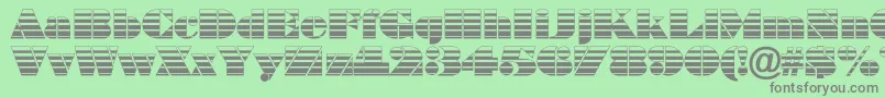 BraggastripRegular-Schriftart – Graue Schriften auf grünem Hintergrund