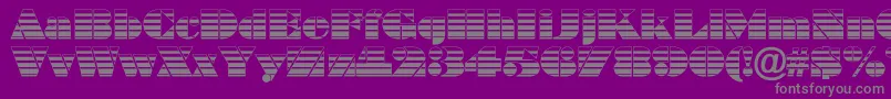 フォントBraggastripRegular – 紫の背景に灰色の文字
