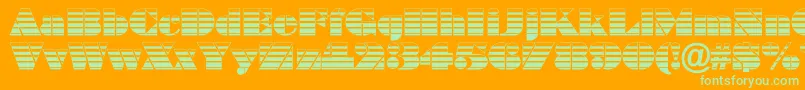BraggastripRegular-Schriftart – Grüne Schriften auf orangefarbenem Hintergrund