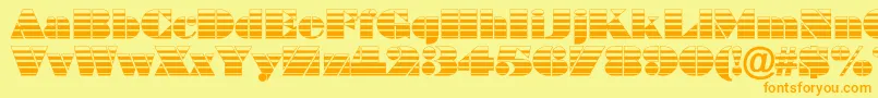 Saiba mais sobre a fonte BraggastripRegular Fonte BraggastripRegular – fontes laranjas em um fundo amarelo