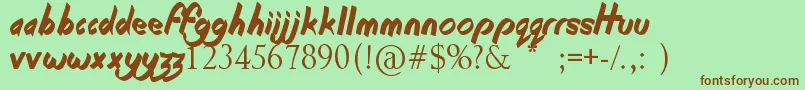 BeginningOfSummer Font – Brown Fonts on Green Background