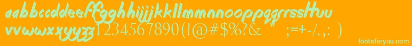 BeginningOfSummer Font – Green Fonts on Orange Background