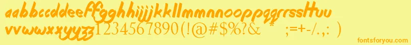 BeginningOfSummer Font – Orange Fonts on Yellow Background