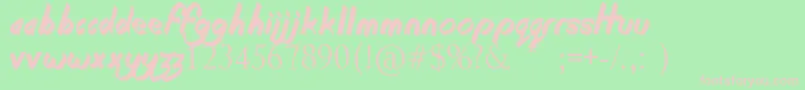 BeginningOfSummer Font – Pink Fonts on Green Background