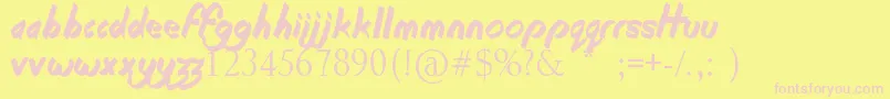BeginningOfSummer Font – Pink Fonts on Yellow Background