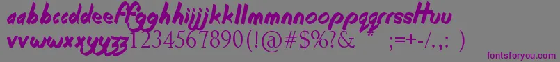 Шрифт BeginningOfSummer – фиолетовые шрифты на сером фоне