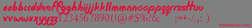 BeginningOfSummer Font – Red Fonts on Gray Background