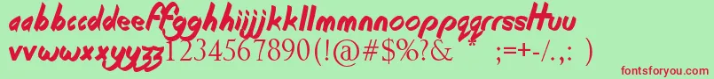 BeginningOfSummer Font – Red Fonts on Green Background