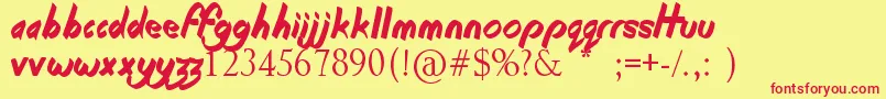 BeginningOfSummer Font – Red Fonts on Yellow Background