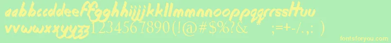 BeginningOfSummer Font – Yellow Fonts on Green Background