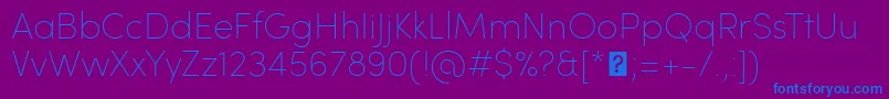 SofiaProUltralight Font – Blue Fonts on Purple Background