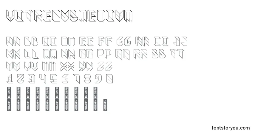VitreousMedium-fontti – aakkoset, numerot, erikoismerkit