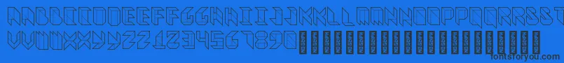 VitreousMedium-Schriftart – Schwarze Schriften auf blauem Hintergrund