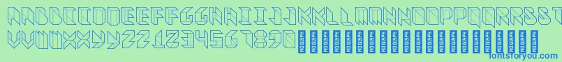 フォントVitreousMedium – 青い文字は緑の背景です。