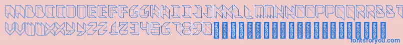 VitreousMedium Font – Blue Fonts on Pink Background