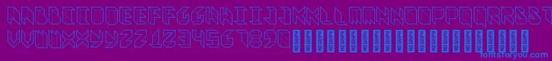フォントVitreousMedium – 紫色の背景に青い文字