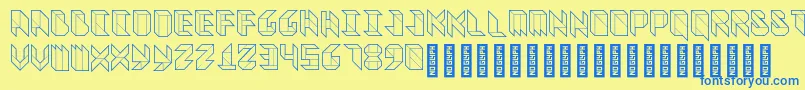 VitreousMedium Font – Blue Fonts on Yellow Background
