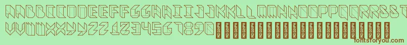 Fonte VitreousMedium – fontes marrons em um fundo verde