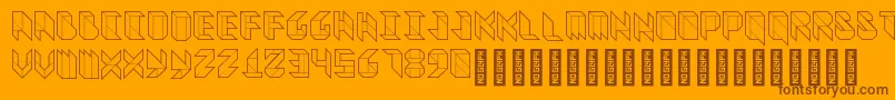 VitreousMedium-Schriftart – Braune Schriften auf orangefarbenem Hintergrund