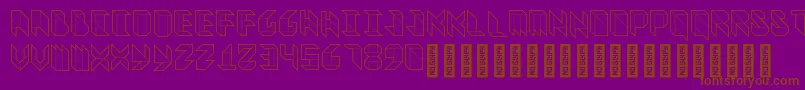 フォントVitreousMedium – 紫色の背景に茶色のフォント