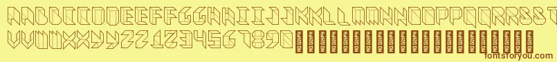 Fonte VitreousMedium – fontes marrons em um fundo amarelo