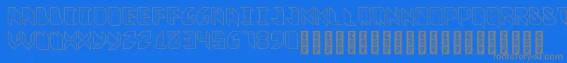 VitreousMedium-fontti – harmaat kirjasimet sinisellä taustalla