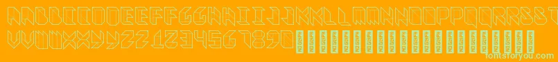 VitreousMedium-fontti – vihreät fontit oranssilla taustalla