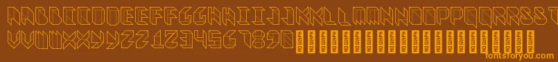VitreousMedium-fontti – oranssit fontit ruskealla taustalla