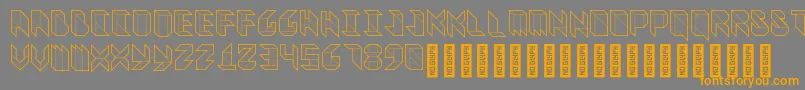 フォントVitreousMedium – オレンジの文字は灰色の背景にあります。