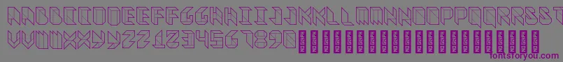 フォントVitreousMedium – 紫色のフォント、灰色の背景