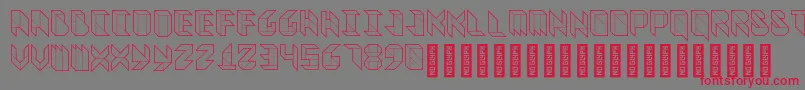VitreousMedium-Schriftart – Rote Schriften auf grauem Hintergrund